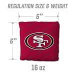YouTheFan Officially-Licensed NFL San Francisco 49ers Set of 4 Cornhole Bags - All Weather Regulation 6” x 6” Size - 16oz Weight - Designed in USA