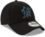 New Era MLB The League Youth 9FORTY Team Color Primary Logo Adjustable Hat Cap One Size Fits All - Miami Marlins Black