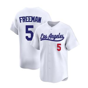 Custom Mens/Women/Youth Los Angeles White Freddie Freeman Baseball Stitched T-Shirt for Sports Fan