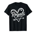 Retro Cute Royals Heart Arrow Design Gift for Men Women Kids T-Shirt