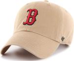 47 Brand MLB Khaki Primary Logo Clean Up Adjustable Strap Baseball Dad Hat Cap, Adult One Size Fits All - Boston Red Sox - Khaki