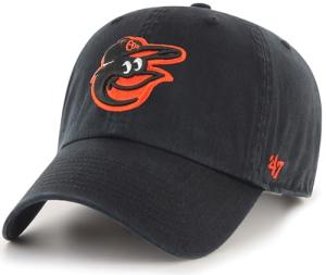 47 Brand MLB Team Color Home Primary Logo Clean Up Adjustable Baseball Cap Hat, Adult One Size Fits All - Baltimore Orioles Black