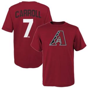 Outerstuff Corbin Carroll Arizona Diamondbacks MLB Kids Youth 8-20 Official Player Name & Number Jersey T-Shirt (US, Numeric, Size: 18-20, Regular, Red)