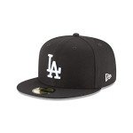 New Era 59Fifty Hat MLB Basic Los Angeles Dodgers LA Black/White Fitted Baseball Cap (7 1/4)