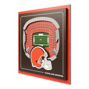 YouTheFan Officially-licensed NFL Cleveland Browns Stadium Series 3D Wall Art - multi-layer team stadium replica, detailed sports fan gift, indoor decor