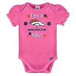 NFL Denver Broncos 3 Pack Ruffle Sleeve Team Bodysuit, Blue/White/Pink Denver Broncos, 18 Months
