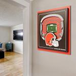 YouTheFan Officially-licensed NFL Cleveland Browns Stadium Series 3D Wall Art - multi-layer team stadium replica, detailed sports fan gift, indoor decor
