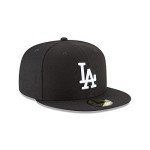 New Era 59Fifty Hat MLB Basic Los Angeles Dodgers LA Black/White Fitted Baseball Cap (7 1/4)