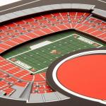 YouTheFan Officially-licensed NFL Cleveland Browns Stadium Series 3D Wall Art - multi-layer team stadium replica, detailed sports fan gift, indoor decor