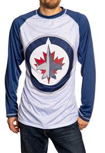 Calhoun NHL Mens Long Sleeve Performance Active Wear Rash Guard Shirt (X-Large, Winnipeg Jets, x_l)