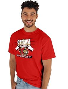 Ottawa Senators NHL Officially Licensed T-Shirt Retro 90's Hockey Team Color, Large