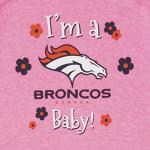 NFL Denver Broncos 3 Pack Ruffle Sleeve Team Bodysuit, Blue/White/Pink Denver Broncos, 18 Months