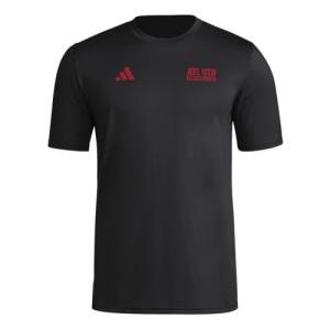 adidas Mens Atlanta United Pre-Game Short Sleeve Soccer T-Shirt,Black/Atlanta United,Large
