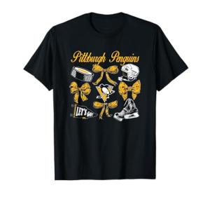 Pittsburgh Penguins Bows Black NHL Officially Licensed T-Shirt