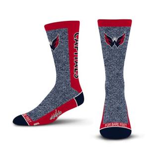 For Bare Feet NHL WASHINGTON CAPITALS Marble MVP Crew Sock Team Color LARGE