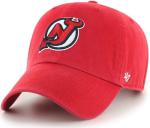 47 NHL Team Color Alternate Primary Logo Clean Up Adjustable Cap Dad Hat, Adult One Size Fits All - New Jersey Devils Red
