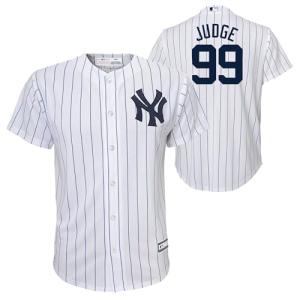 Outerstuff Aaron Judge New York Yankees MLB NFL Kids Youth 8-20 White Home Player Jersey (14-16)