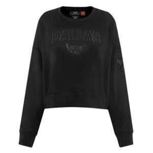 Pro Standard Womens WNBA Dallas Wings Classic Triple Black Crewneck Sweatshirt Black L