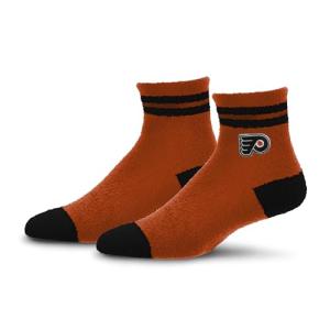 For Bare Feet NHL PHILADELPHIA FLYERS Cozy Two Stripe Quarter Sock Team Color OSFM