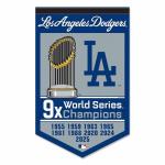 WinCraft Los Angeles Dodgers 9x World Champions Banner Pennant, 15x24"