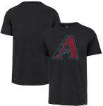 47 Brand MLB Men's Team Color Distressed Imprint Primary Logo Short Sleeve Baseball T-Shirt - Arizona Diamondbacks - Black - Large