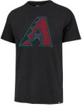 47 Brand MLB Men's Team Color Distressed Imprint Primary Logo Short Sleeve Baseball T-Shirt - Arizona Diamondbacks - Black - Large