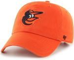 47 MLB Alternate Primary Logo Clean Up Adjustable Hat Cap, Adult One Size - Baltimore Orioles - Orange
