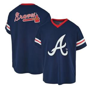 MLB Kids Youth 4-20 Official Primary Logo Ballpark Team Jersey (US, Numeric, 5, 6, Regular, Atlanta Braves - Navy)
