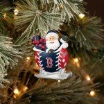 FOCO - MLB 4" Baseball Sleigh Resin Xmas Christmas Holiday Tree Hanging Ornament (Boston Red Sox)