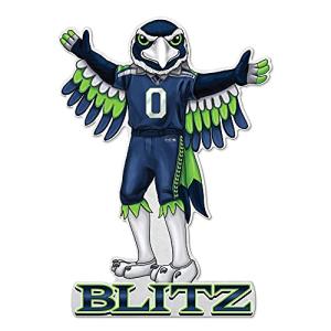 Rico Industries NFL Seattle Seahawks Mascot Shape Cut Pennant - Home and Living Room Décor - Soft Felt EZ to Hang 18x0.10x18