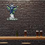 Rico Industries NFL Seattle Seahawks Mascot Shape Cut Pennant - Home and Living Room Décor - Soft Felt EZ to Hang 18x0.10x18