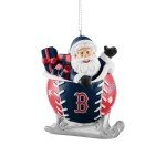FOCO - MLB 4" Baseball Sleigh Resin Xmas Christmas Holiday Tree Hanging Ornament (Boston Red Sox)
