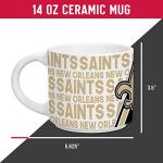 Rico Industries NFL Football New Orleans Saints 14 oz Metro Ceramic Coffee Mug