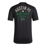 adidas Men's Austin FC MLS Short Sleeve T-Shirt, Black Small Logo, Medium