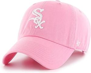 47 Brand MLB Rose Pink Primary Logo Clean Up Adjustable Baseball Cap Hat, Adult One Size Fits All - Chicago White Sox Rose Pink