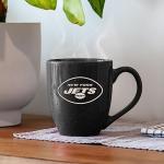 Rico Industries NFL Football New York Jets Alternate 16 oz Team Color Laser Engraved Speckled Ceramic Coffee Mug