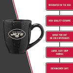 Rico Industries NFL Football New York Jets Alternate 16 oz Team Color Laser Engraved Speckled Ceramic Coffee Mug