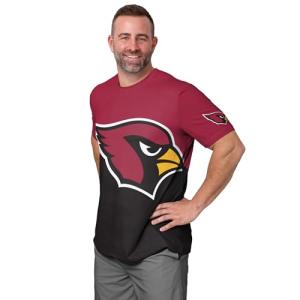 FOCO Arizona Cardinals NFL Mens Cropped Big Logo Colorblock Rash Guard - L
