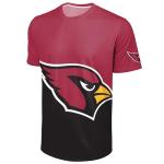 FOCO Arizona Cardinals NFL Mens Cropped Big Logo Colorblock Rash Guard - L