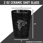 Rico Industries NFL Football Atlanta Falcons 2oz Ceramic Shot Glass for Fans, Laser Engraved In Team Color Single Shot Glass