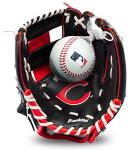 Franklin Sports MLB Youth Teeball Glove and Ball Set - Kids Cincinnati Reds Baseball and Teeball Glove and Ball - Perfect First Kids Glove - 9.5"