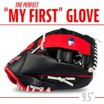 Franklin Sports MLB Youth Teeball Glove and Ball Set - Kids Cincinnati Reds Baseball and Teeball Glove and Ball - Perfect First Kids Glove - 9.5"