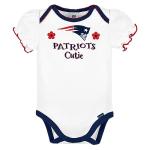NFL New England Patriots 3 Pack Ruffle Sleeve Team Bodysuit, blue/white/pink New England Patriots, 3-6 Months