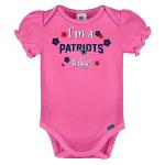 NFL New England Patriots 3 Pack Ruffle Sleeve Team Bodysuit, blue/white/pink New England Patriots, 3-6 Months