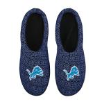 FOCO NFL Detroit Lions Men's Poly Knit Cup Sole Slipper, Team Color, Large (11-12)
