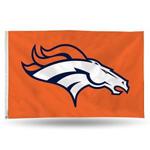 Rico Industries NFL Denver Broncos 3-Foot by 5-Foot Single Sided Banner Flag with Grommets