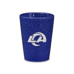 Rico Industries NFL Football Los Angeles Rams 2oz Ceramic Shot Glass for Fans, Laser Engraved In Team Color Single Shot Glass