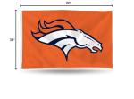 Rico Industries NFL Denver Broncos 3-Foot by 5-Foot Single Sided Banner Flag with Grommets
