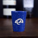 Rico Industries NFL Football Los Angeles Rams 2oz Ceramic Shot Glass for Fans, Laser Engraved In Team Color Single Shot Glass
