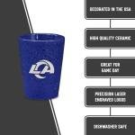 Rico Industries NFL Football Los Angeles Rams 2oz Ceramic Shot Glass for Fans, Laser Engraved In Team Color Single Shot Glass